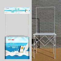 Portable Iron Mesh Promotion Counter Display Stand for Supermarket & Outdoor Events