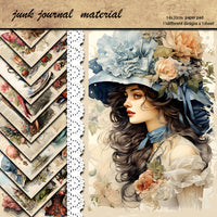 European Vintage Castle & Butterfly Theme Decorative Paper Set for Scrapbooking (11 Sheets)