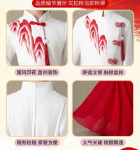 Children's Chinese Style Red Chorus Performance Dress for Primary and Middle School Students