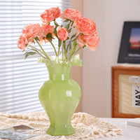 Vintage French Style Ribbed Glass Vase for Hydroponic or Floral Arrangements