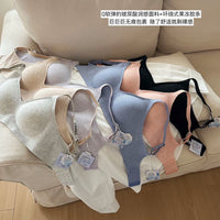 Hyaluronic Acid Seamless Gather Bra for Small Busts, Soft Support, Anti-Sagging, Thin Comfort