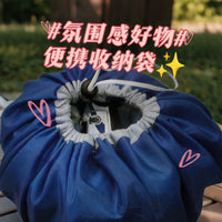 Portable Toy Storage Bag with Drawstring, Outdoor Picnic Mat and Beach Toy Organizer