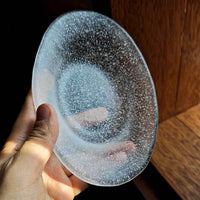 Japanese-Style Oval Glass Dessert Plate for Fruit, Salad, and Snacks