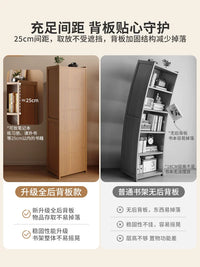 Freestanding Corner Bookshelf Narrow Storage Cabinet for Living Room