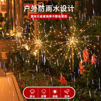 Solar-Powered LED Firework String Lights for Outdoor Garden Decoration