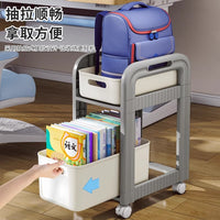 Multi-layer Rolling Cart Bookshelf Under Desk Storage Organizer for School Bags and Books