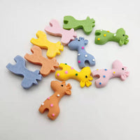 Cartoon Giraffe Resin Cabochons for DIY Crafts, Hair Clips, and Apparel Embellishments
