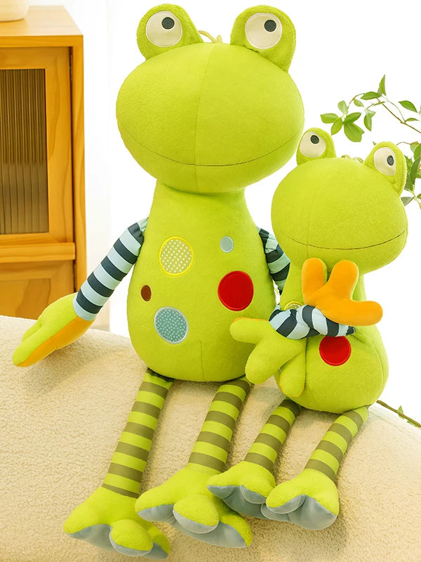 Comfort Clown Frog Plush Toy Cartoon Green Frog Stuffed Animal Soothing Pillow Doll Kids Gift