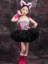 Happy Star Cat Kids' Tutu Dress Costume for Performances and Kindergarten Plays