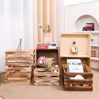 Solid Wood Storage Crate Vintage Decorative Display Box