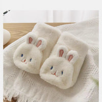 Women's Winter Warm Plush Rabbit Fingerless Gloves