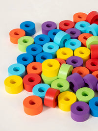 Kids Rainbow Stacking Rings Montessori Educational Toy for Early Learning and Logic Training