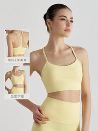 Women's Seamless Y-Back Sports Bra with Sexy Back Design for Yoga and Fitness