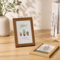 Minimalist Wooden Photo Frame for Tabletop or Wall Display, Various Sizes