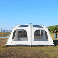 Automatic Pop-Up 2-Room 1-Hall Ridge Tent with Aluminum Poles, Waterproof & Sun Protection