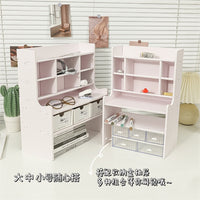 INS Style Desktop Organizer Shelf Multi-layer Grid Cosmetic Storage Box Office Desk Tidy Rack