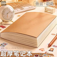 A4/A5 Kraft Paper Notebook Set, Blank/Lined Pages, Thick 256-Page Journal for Students and Artists