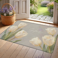 Nordic Morandi Green Plant Bathroom Mat Absorbent Non-Slip Quick Dry Floor Mat for Bathroom Entrance