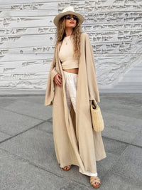 Women's Elegant Cardigan Long Dress Loungewear Two-Wear Autumn Fashion