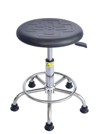 Anti-Static Adjustable Lab Stool with Foot Ring or Casters for Cleanroom & Medical Use