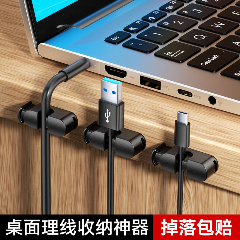 Spring Cable Organizer Clips for Desk and Car, 5-Pack