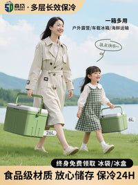 Portable Insulated Cooler Box for Outdoor Camping Fishing and Food Delivery