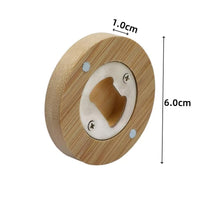 Minimalist Wooden Beer Bottle Opener with Magnetic Refrigerator Sticker, Bamboo Bottle Opener for Home and Restaurant