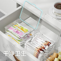 Stackable Clear Desktop Storage Box with Lid for Tea Bags, Coffee Pods, Snacks