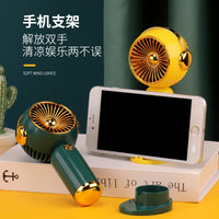2024 Handheld Mini Desk Fan with 3 Speeds and Base, Gold-Plated
