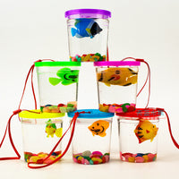 Portable Betta Fish Tank with Handle, Mini Transparent Plastic Aquarium for Small Pets