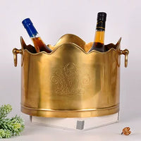 American Style Pure Brass Handmade Vase Ice Bucket for Living Room Decor