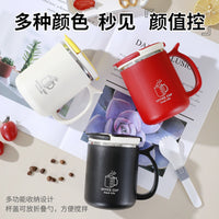 Stainless Steel Coffee Mug with Lid, 500ml Insulated Tea Cup for Office and Home