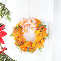 Halloween Thanksgiving Autumn Pumpkin Berry Wreath Artificial Garland for Fall Festival Decor