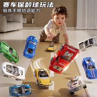 1:64 Scale Alloy Sports Car Model with Road Signs, Collectible Die-cast Toy Vehicle for Boys