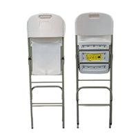 Portable Folding Bar Stool with Backrest - High Counter Height Chair for Home and Commercial Use