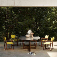 Outdoor Teak Folding Armchair and Table Set for Patio Garden Balcony