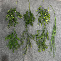 Artificial Green Plant Soft Rubber Wall Hanging for Hotel Restaurant Ceiling Decor Vine Ornament Wedding Indoor Decoration