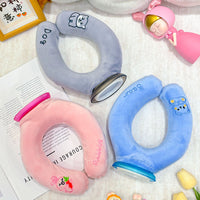 U-Shaped Hot Water Bottle for Neck and Shoulder Relief with Plush Cover, Dual Hot/Cold Use