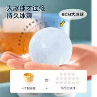 Food Grade Large Ice Ball Maker Mold for Whiskey, Spherical Ice Cube Tray Silicone Tool for Home Use