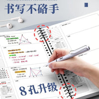 Refillable Error Notebook for Students, A4/B5 Loose-Leaf Study Journal with Grid/Blank Pages