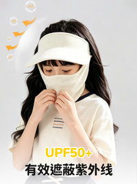 Kids' Full Face Sun Protection Mask with Magnetic Detachable Ice Silk Cooling Veil for UV Protection