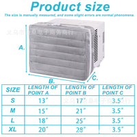 Quilted Indoor Window AC Unit Cover with Elastic Drawstring for Double Layer Insulation