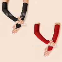 Women's Sheer Mesh Fingerless Arm Sleeves for Cosplay & Parties