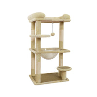 Multi-Level Cat Tree Condo with Scratching Posts and Perches, Wood Cat Activity Tower for Indoor Cats