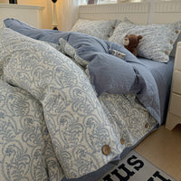 Pure Cotton Duvet Cover with Floral Print and Button Closure, A-Class Baby-Friendly Fabric