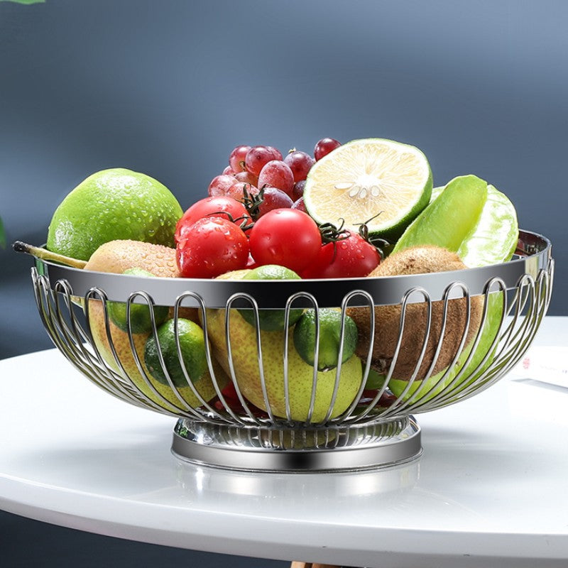 Stainless Steel Fruit Basket with Drainage for Outdoor Gatherings and Snacks