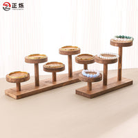 Walnut Multi-tier Desktop Storage Shelf for Cosmetics and Collectibles