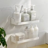 Wall-Mounted Bathroom Shelf No-Drill Storage Organizer for Toilet, Vanity, Kitchen
