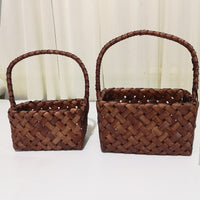 Hand-Woven Wood Chip Basket for Flowers and Gifts, Desktop Decor