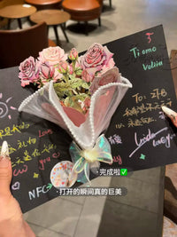 NFC Recording Rose Bouquet Pop-Up Book Greeting Card DIY Kit for Birthday Gifts